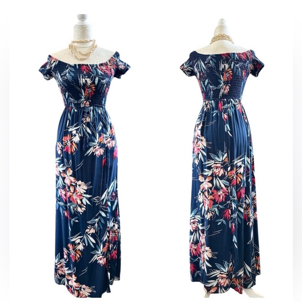 Band of Gypsies Women’s Floral Smocked Maxi Dress Size Small
